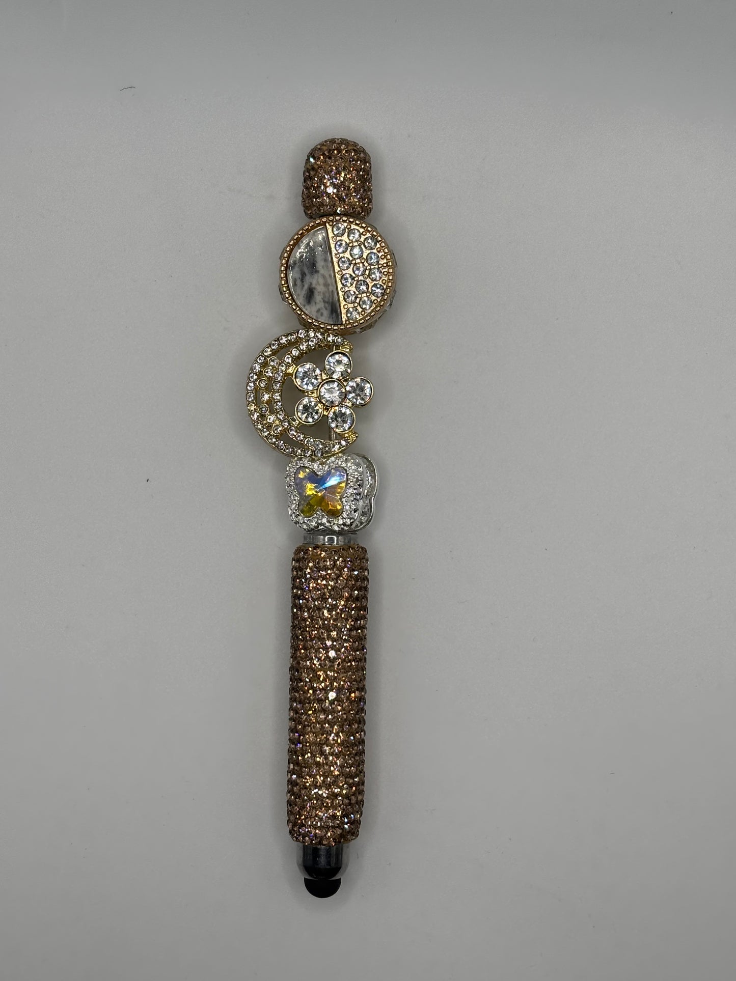 Tan Rhinestone Touch Screen Stylus