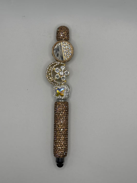 Tan Rhinestone Touch Screen Stylus