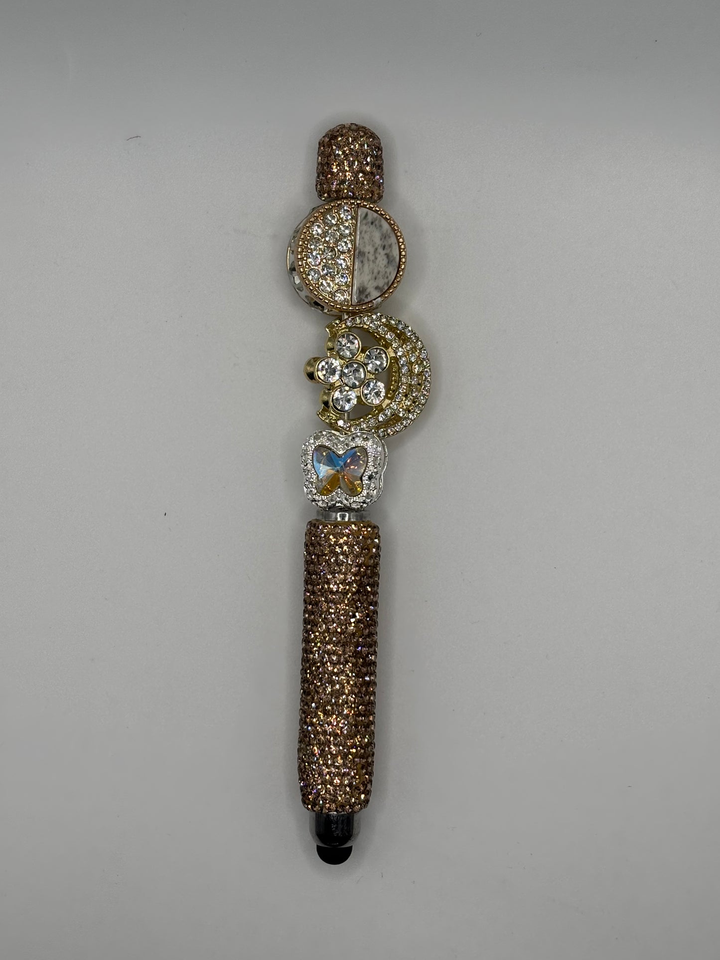 Tan Rhinestone Touch Screen Stylus