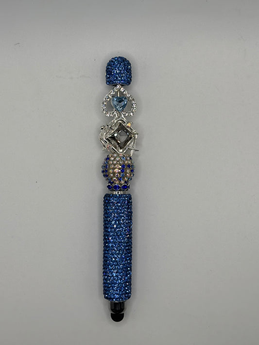 Blue Rhinestone Touch Screen Stylus