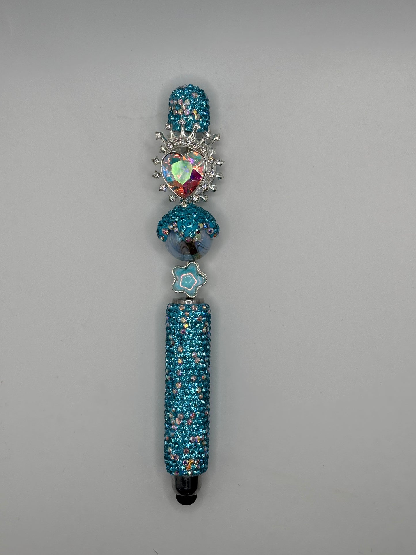 Teal Crowned Heart Touch Screen Stylus