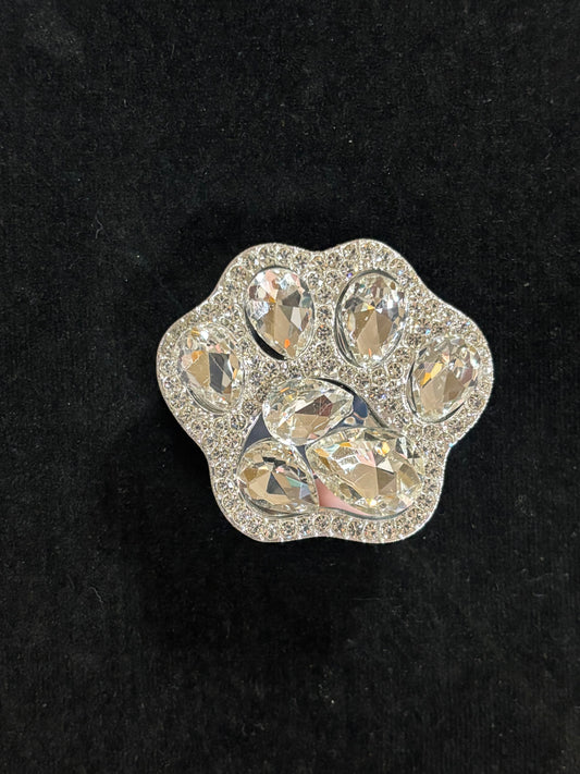 Silver Paw BLING Pop Socket!
