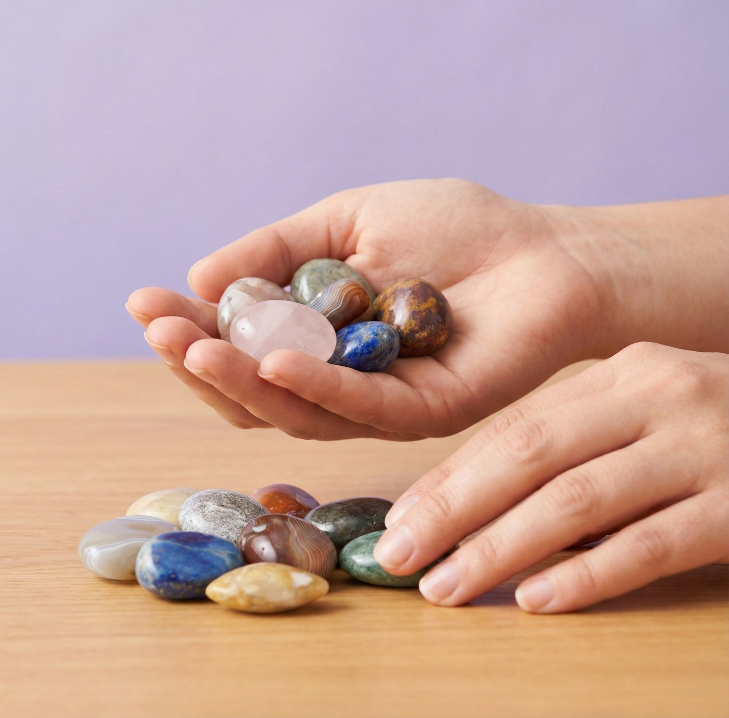 Natural Stone Palm Stones Bundle